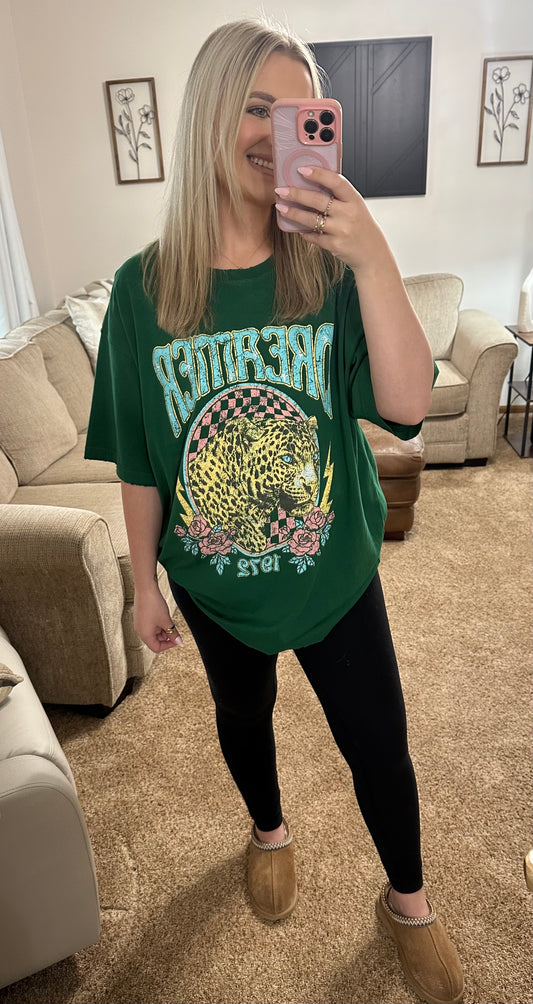 Dreamer 1972 Leopard Vintage Graphic Oversized Tee