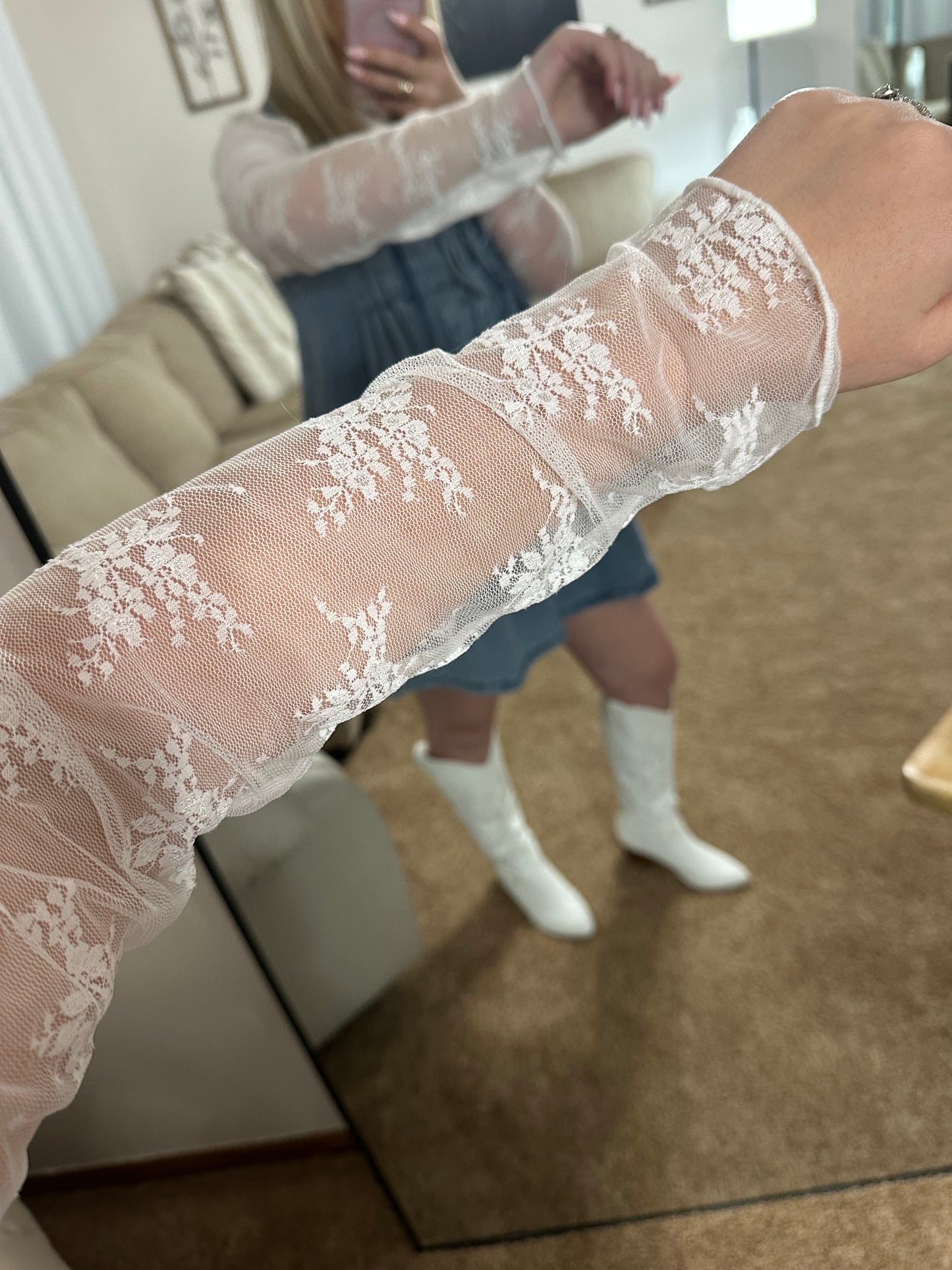 White Lace Layering Top