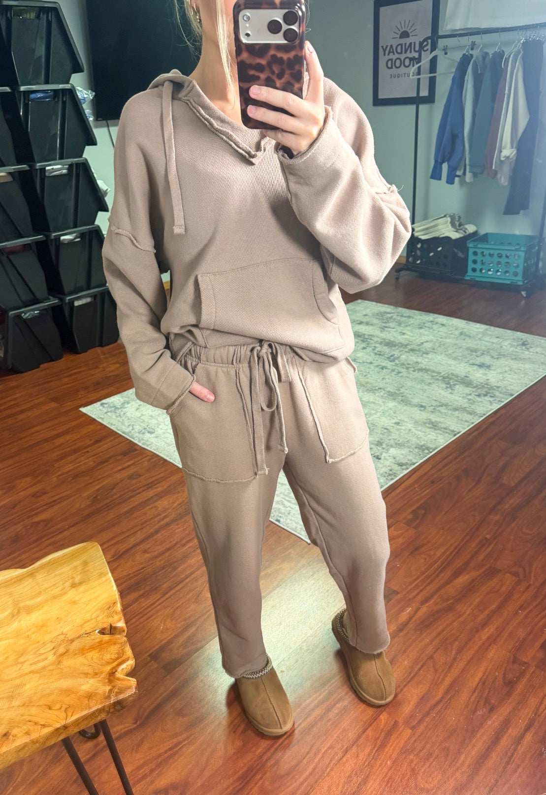 MALIBU COTTON HOODIE - TAUPE