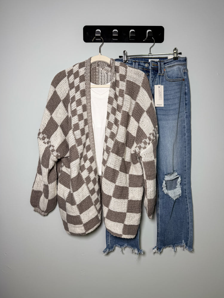 Checkered Cardigan Layers