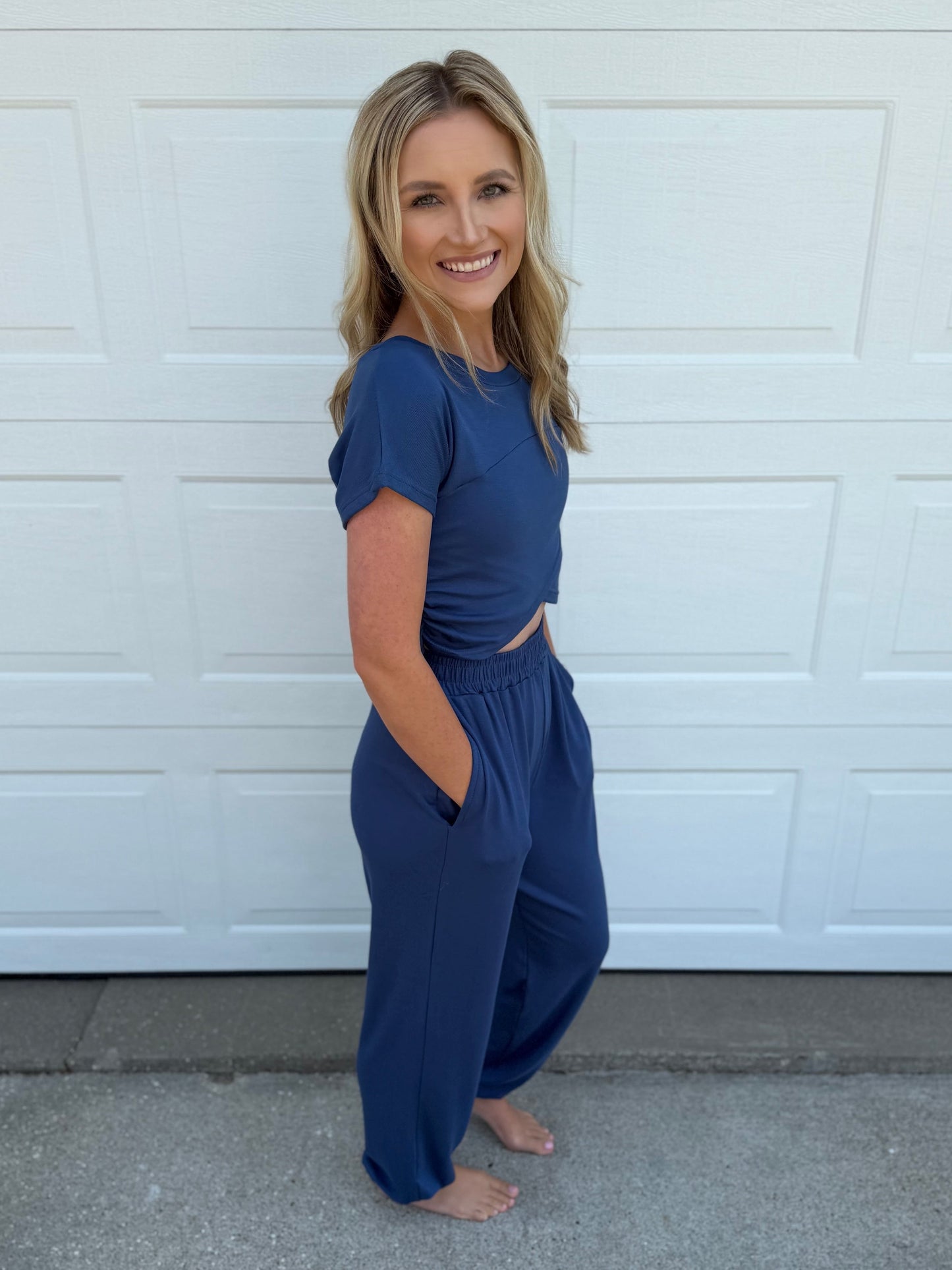 Hayden Crossover Jogger Set - Navy