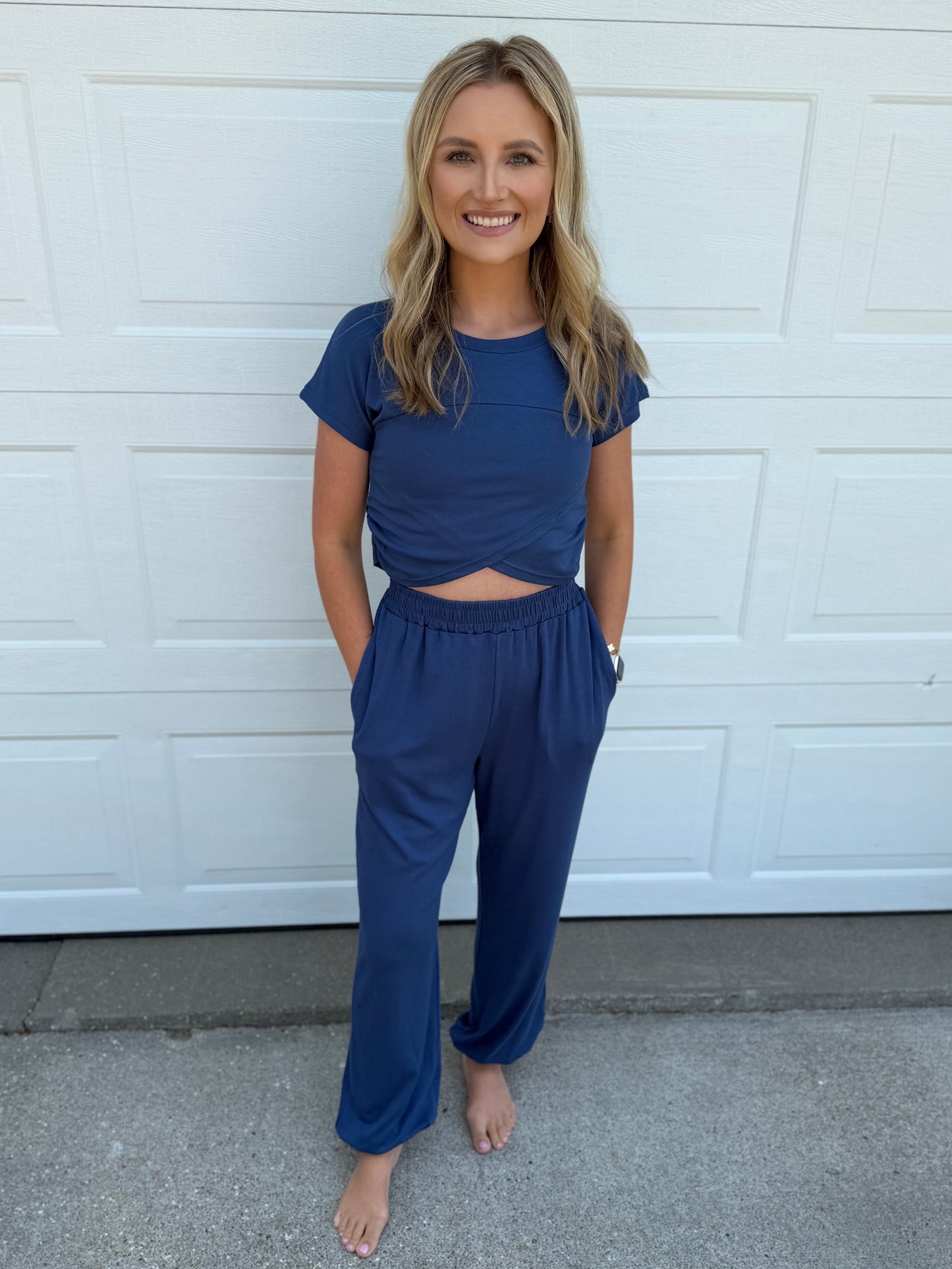 Hayden Crossover Jogger Set - Navy