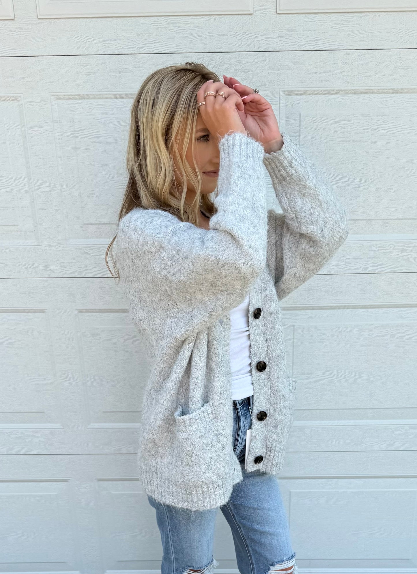 Chloe CloudKnit Cardigan - Heather Grey