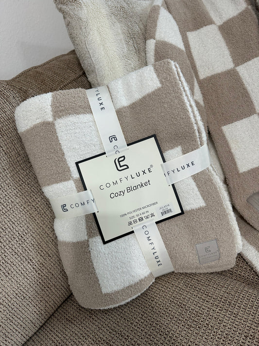 Cozy Luxe blanket - Checkered Beige