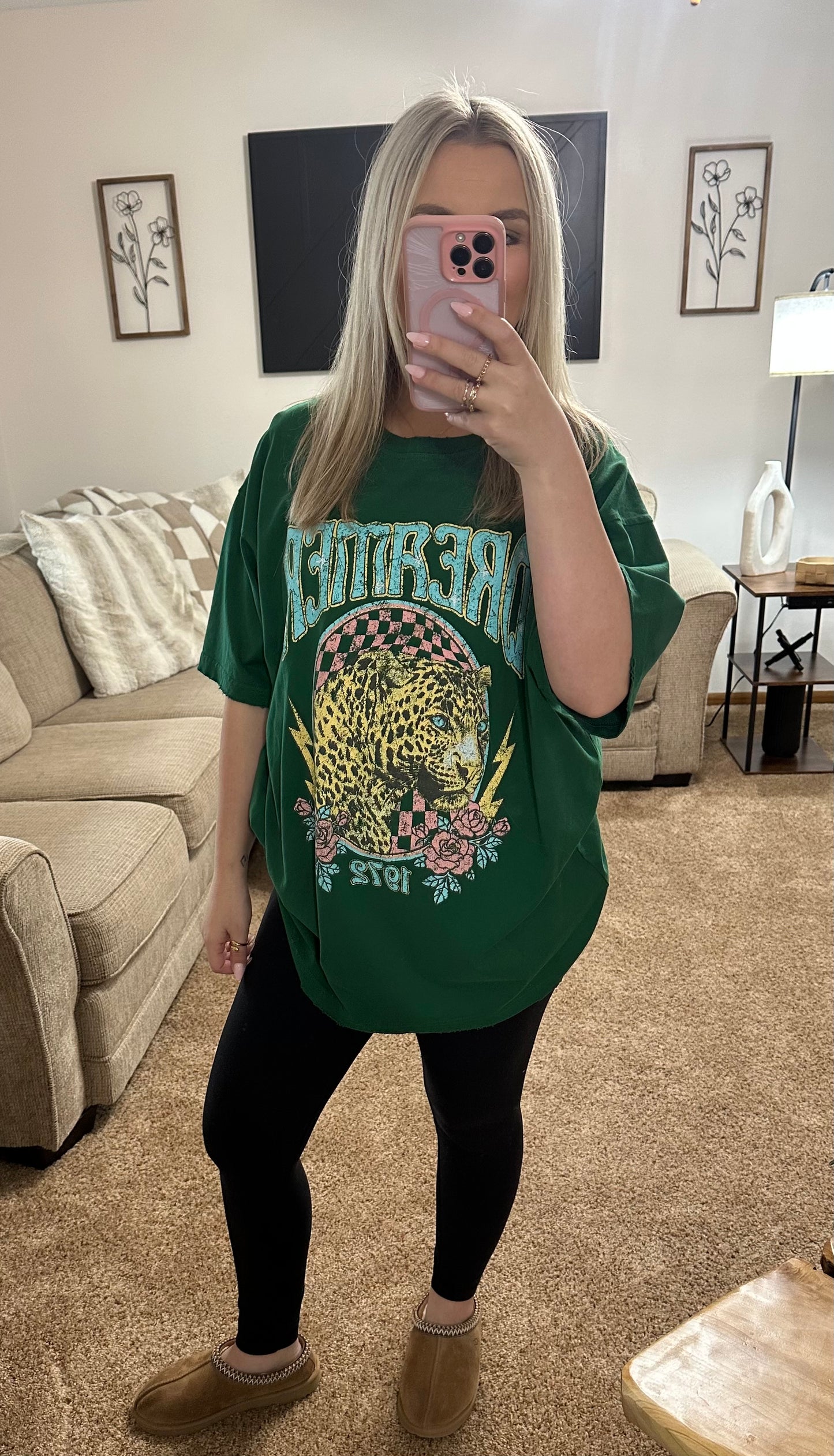 Dreamer 1972 Leopard Vintage Graphic Oversized Tee