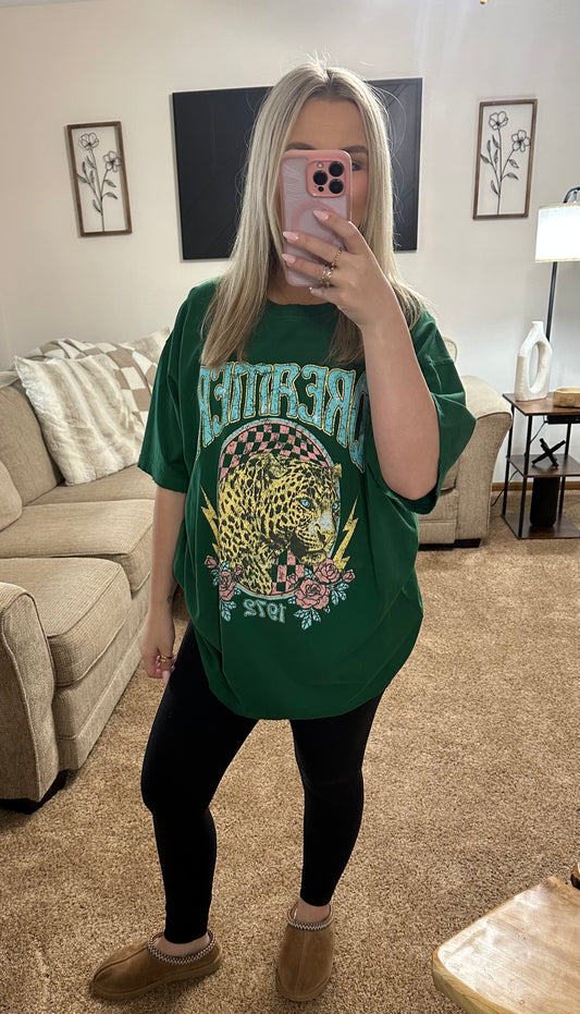 Dreamer 1972 Leopard Vintage Graphic Oversized Tee