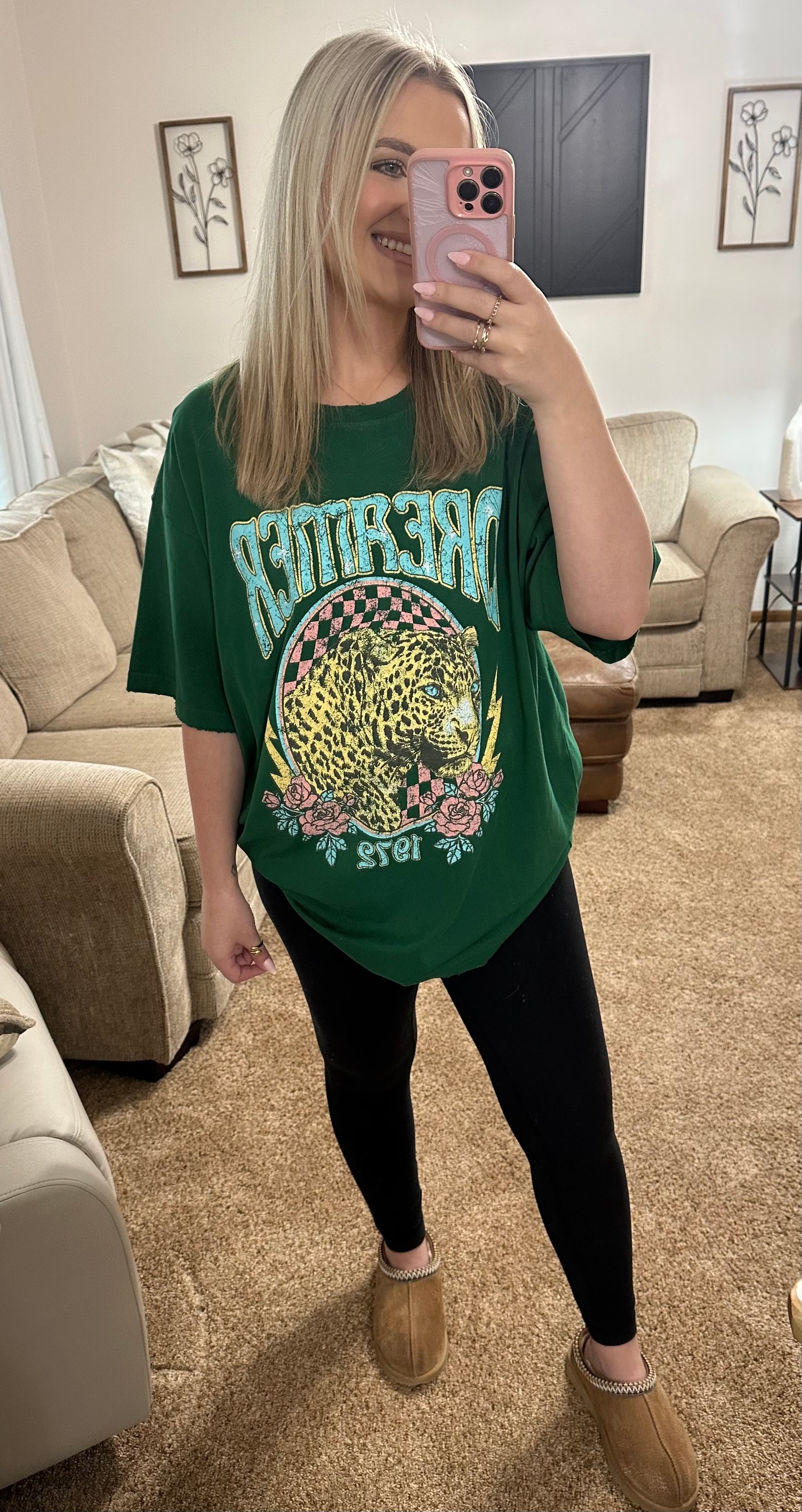 Dreamer 1972 Leopard Vintage Graphic Oversized Tee