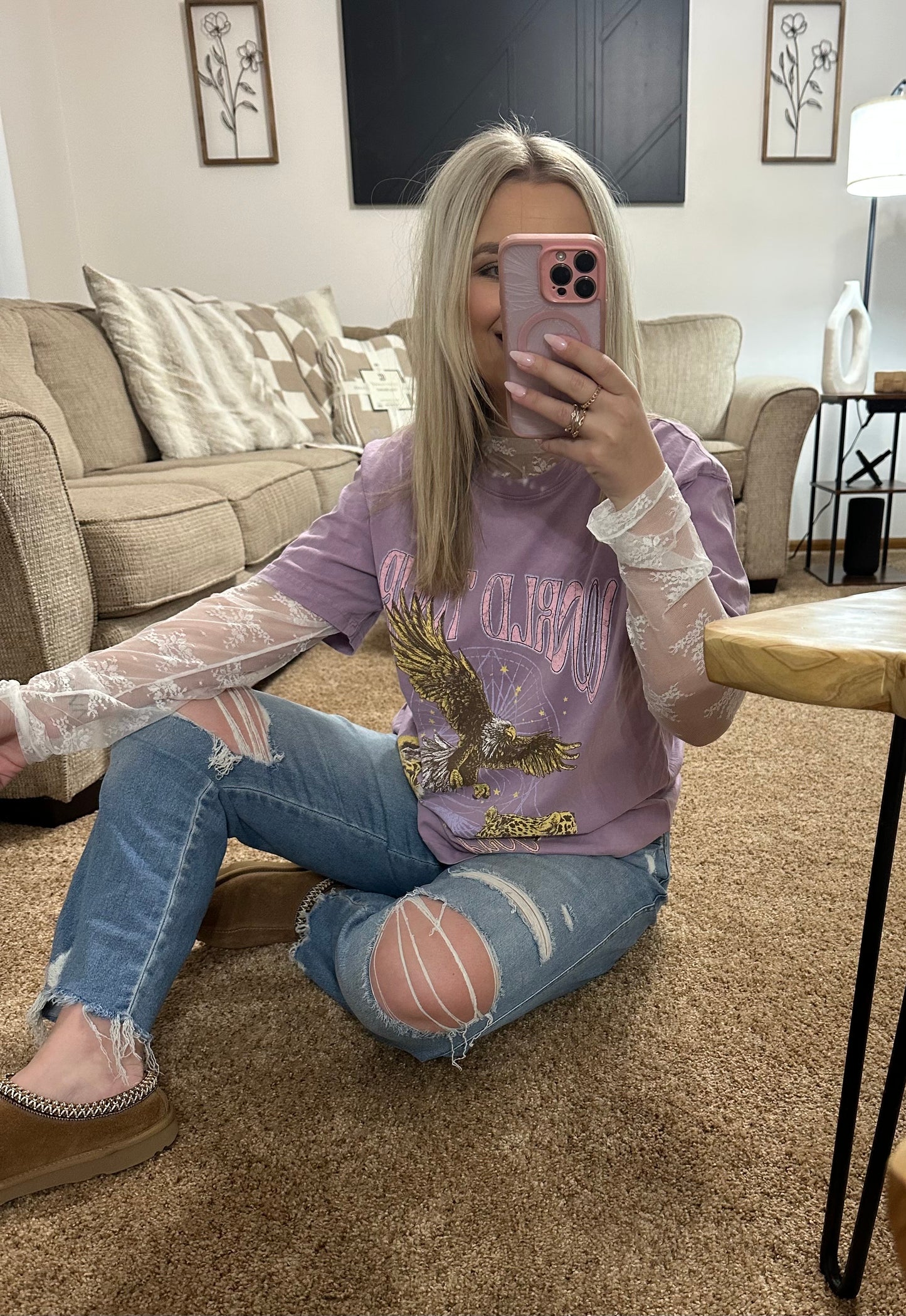 World Tour Graphic Tee - Lavender