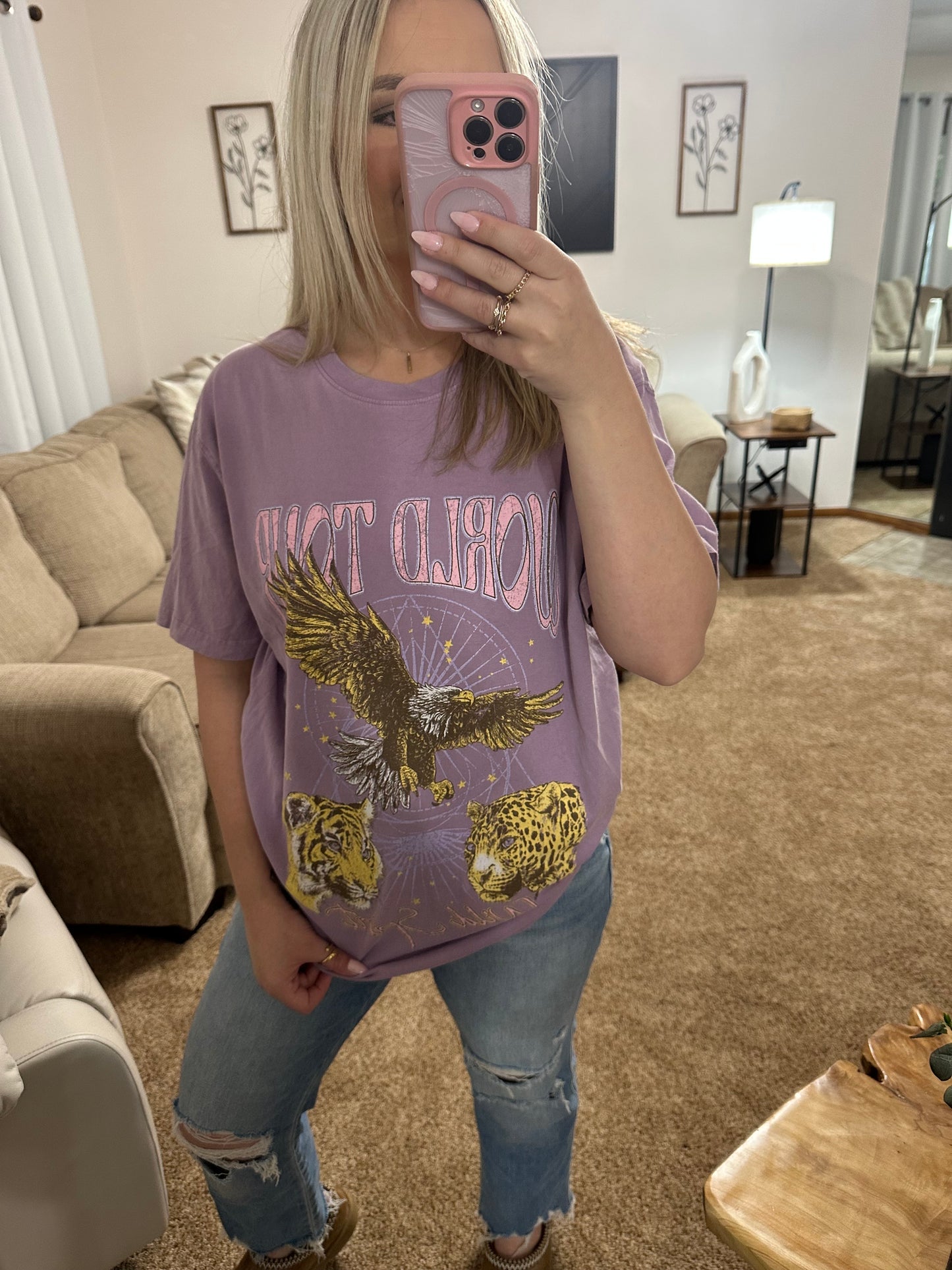 World Tour Graphic Tee - Lavender