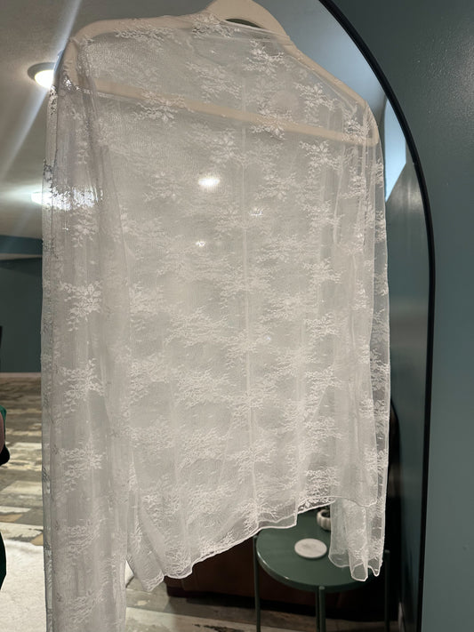 White Lace Layering Top