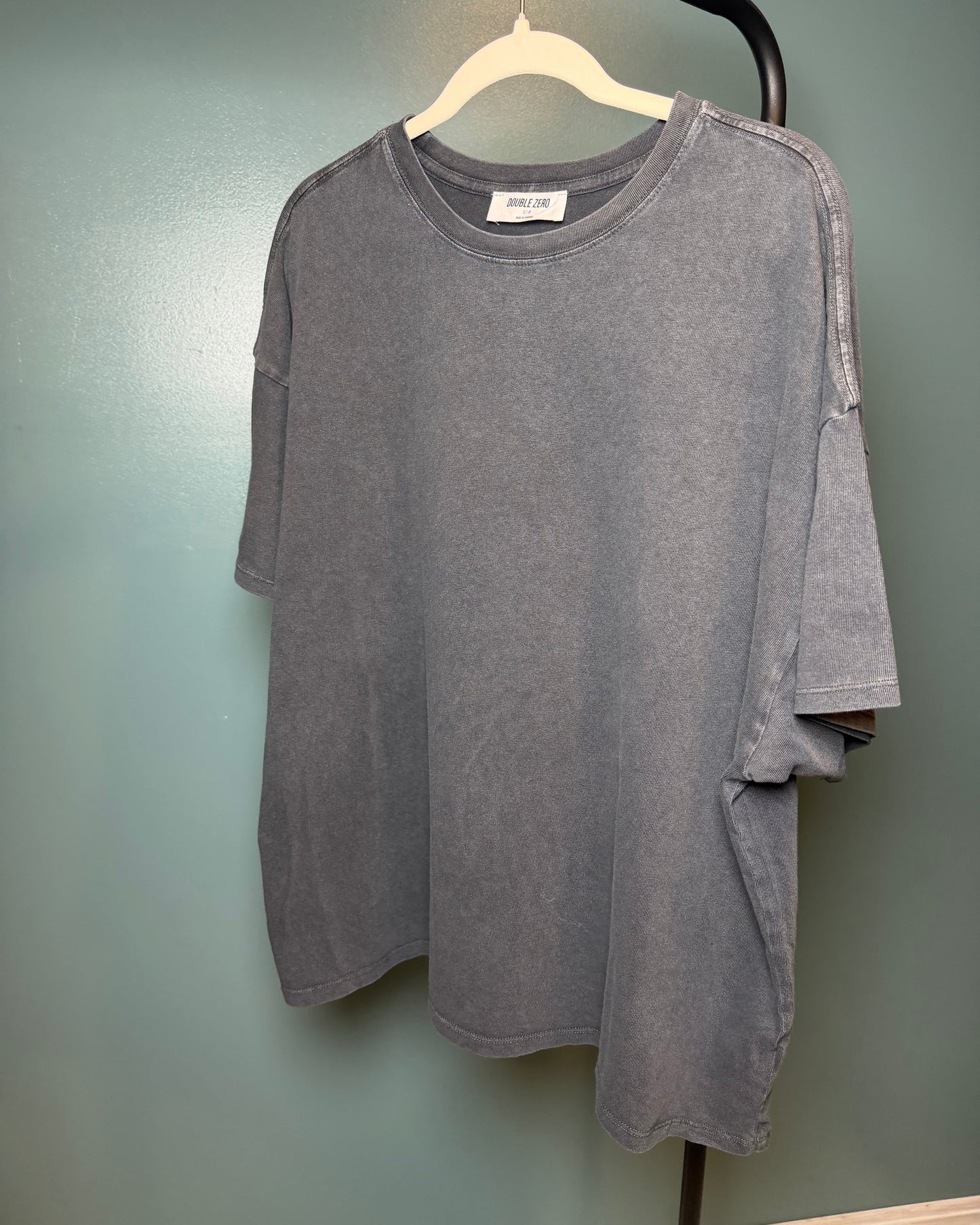 Oversized Mineral Wash Tee - charcoal