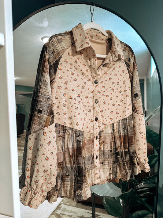 Distressed Petal Shacket