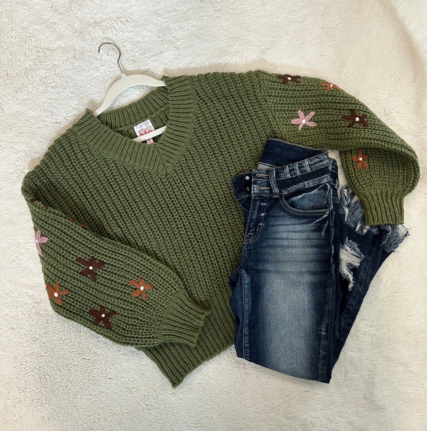 Olive Blossom Sweater