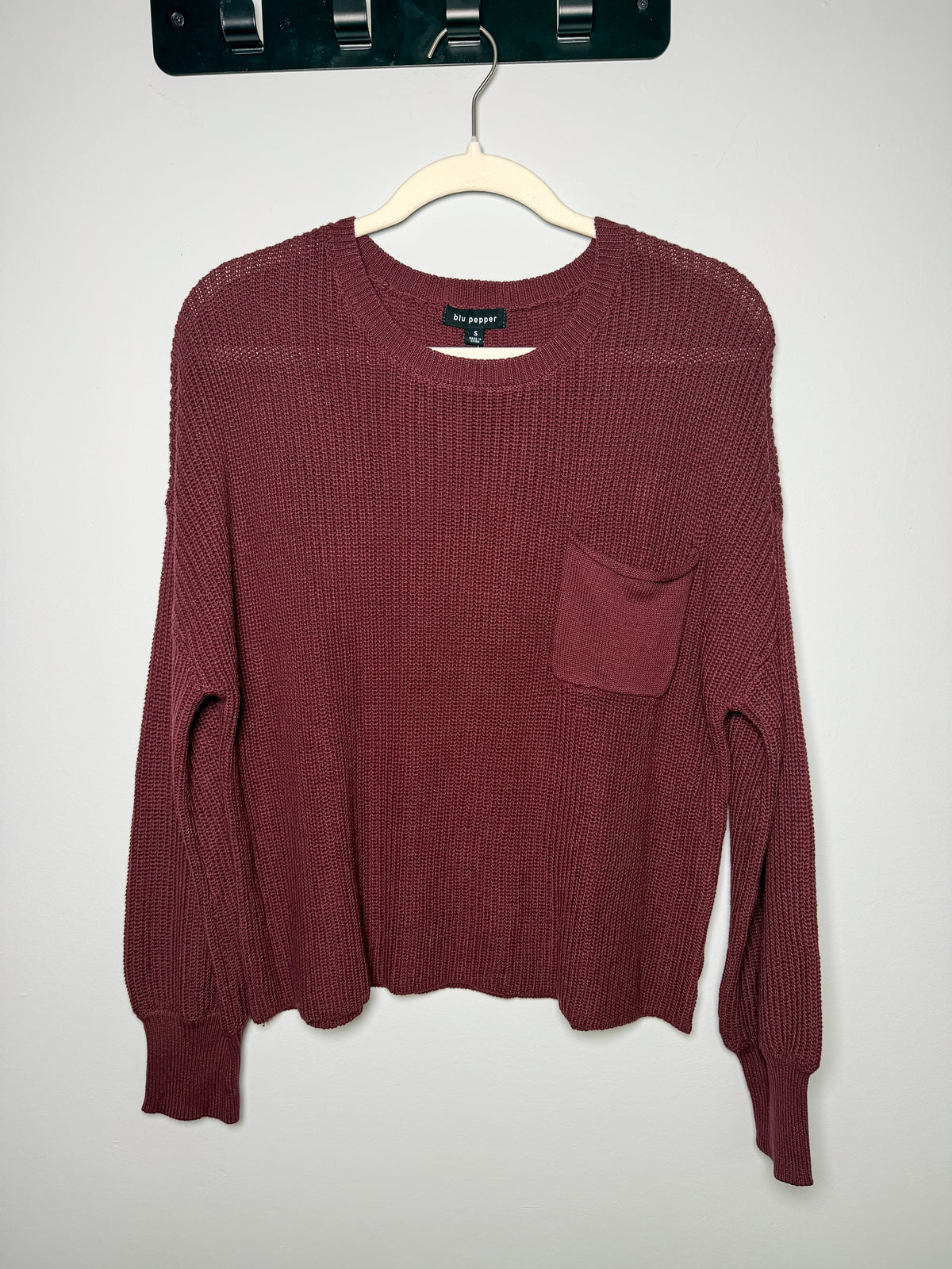 Raw Edge Sweater - Burgundy