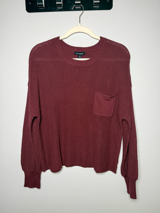 Raw Edge Sweater - Burgundy