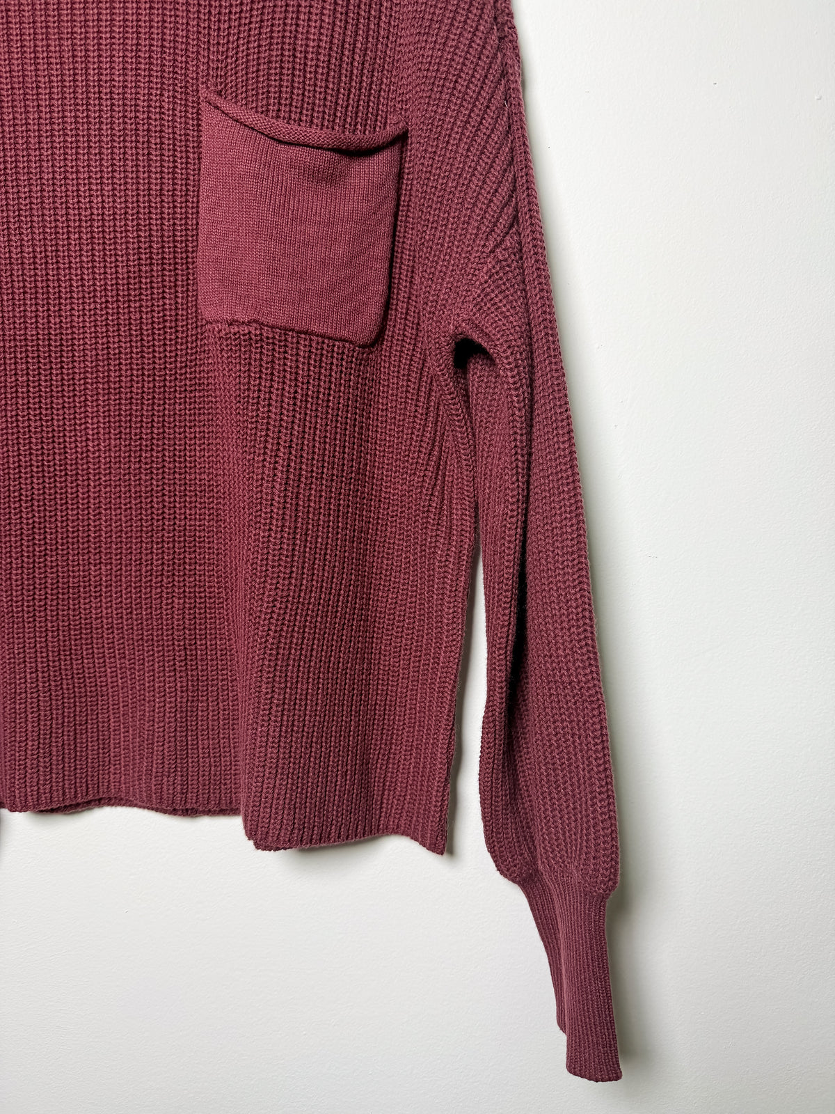 Raw Edge Sweater - Burgundy