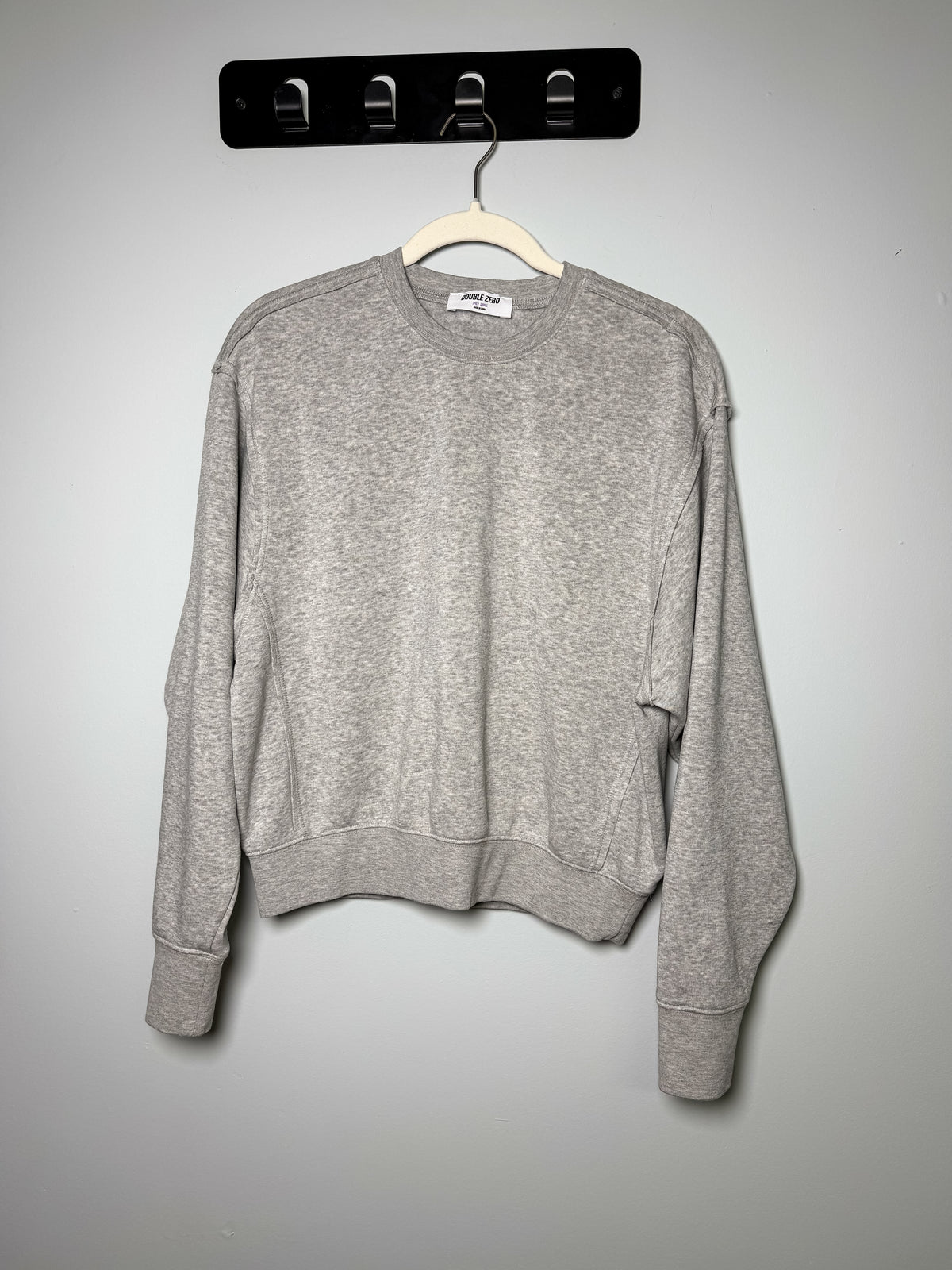Elevated Raw Edge Crewneck - Heather Grey