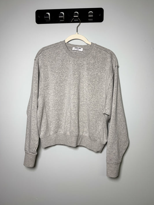 Elevated Raw Edge Crewneck - Heather Grey
