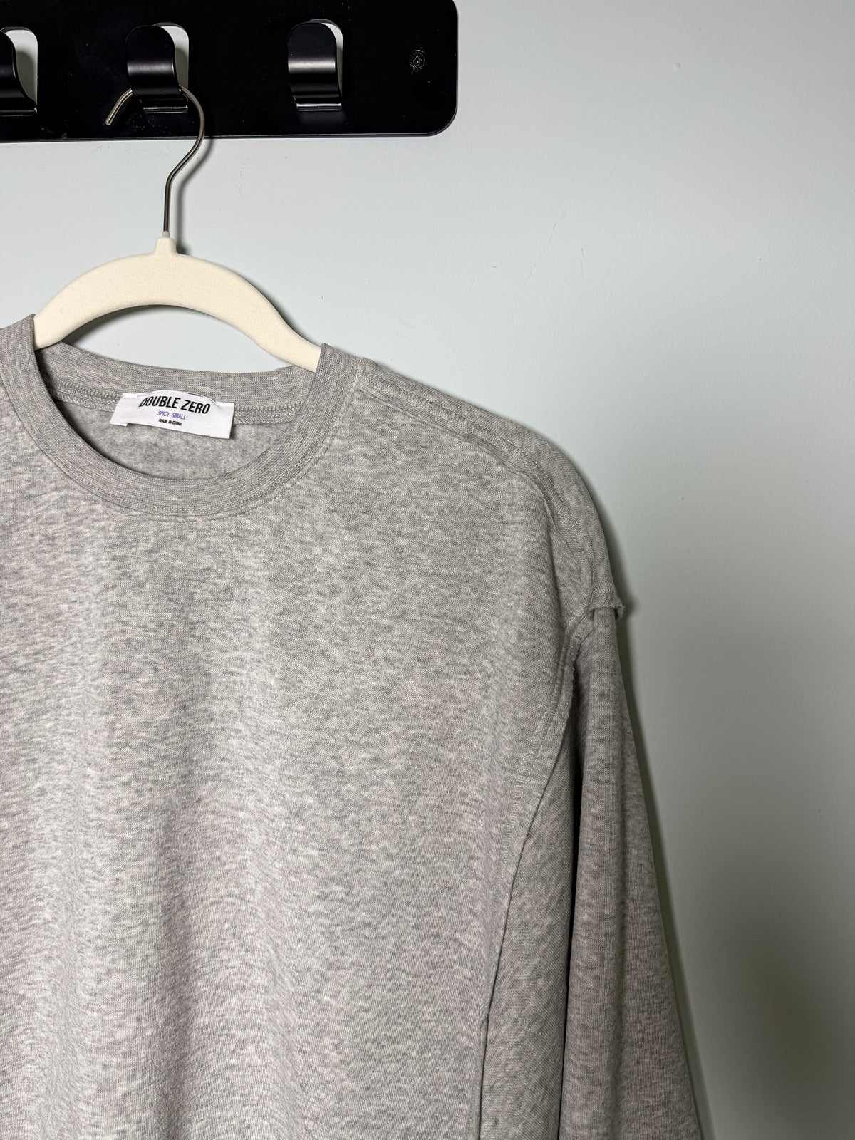 Elevated Raw Edge Crewneck - Heather Grey