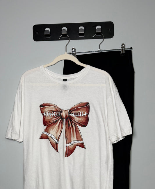 Football Bow - white