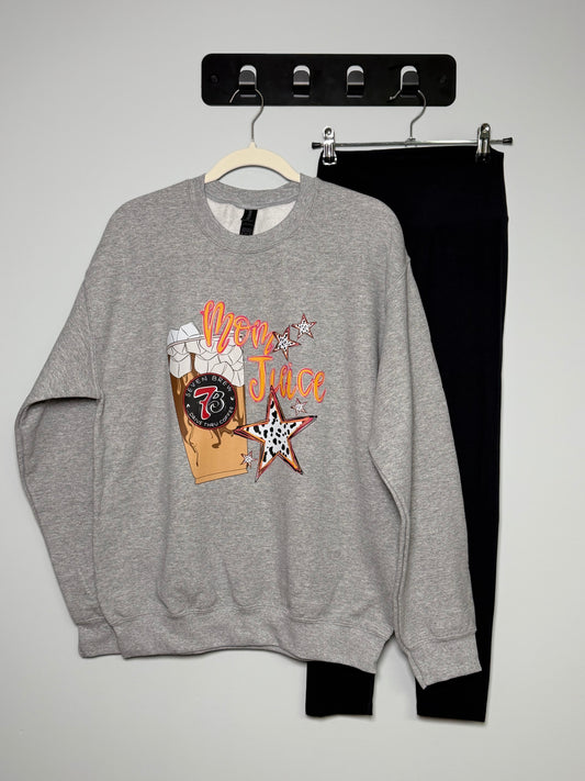 Mom Juice Coffee Crewneck - heather grey