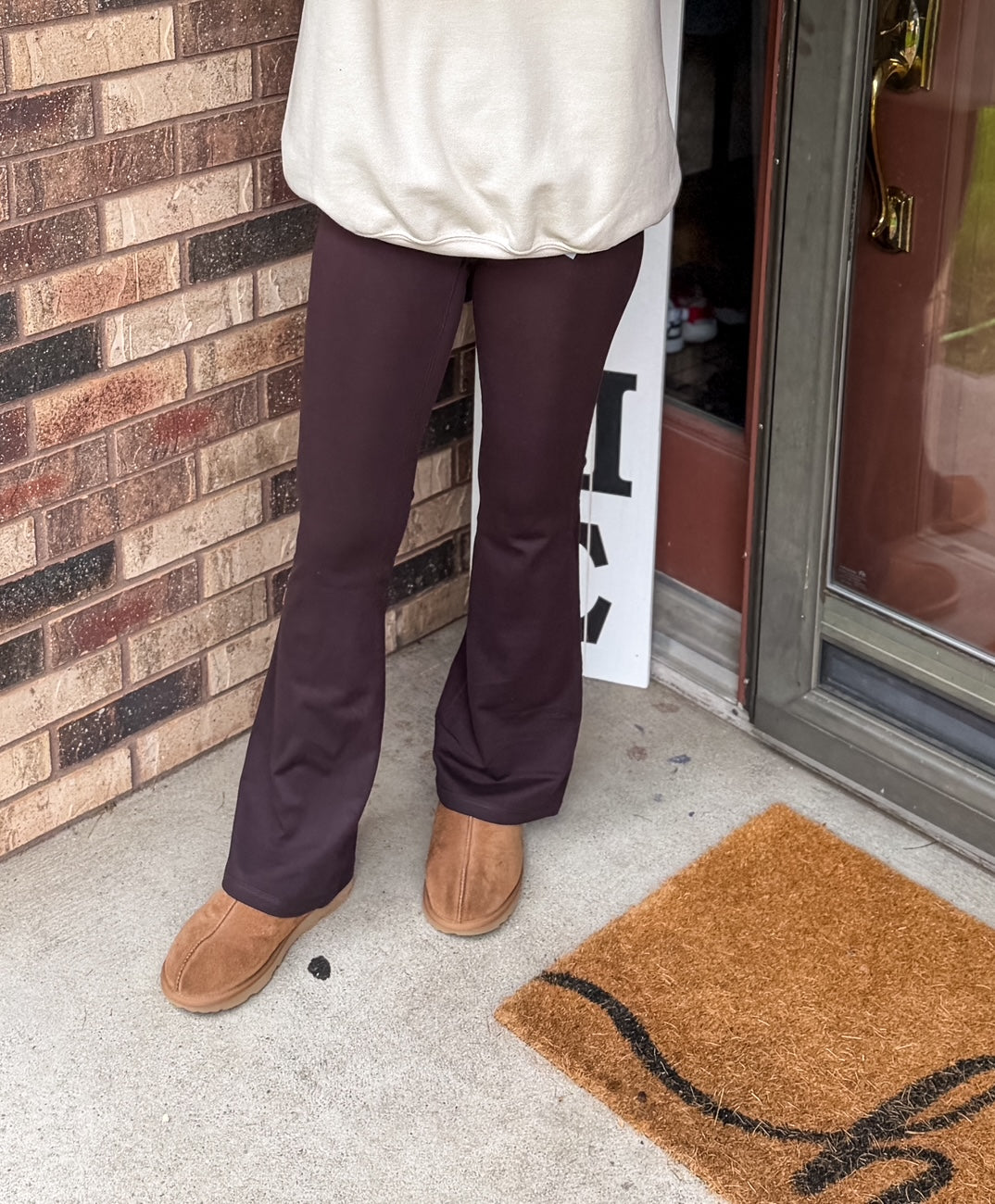 Venice Seamless Front Flare Leggings - Coffee