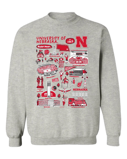 Ultimate Nebraska Fan Crewneck - Grey