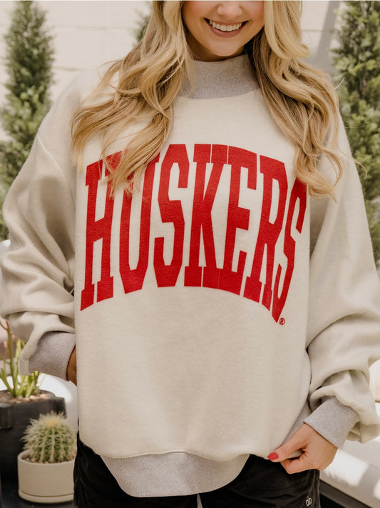 *PREORDER* Husker Reversible Mockneck - Grey