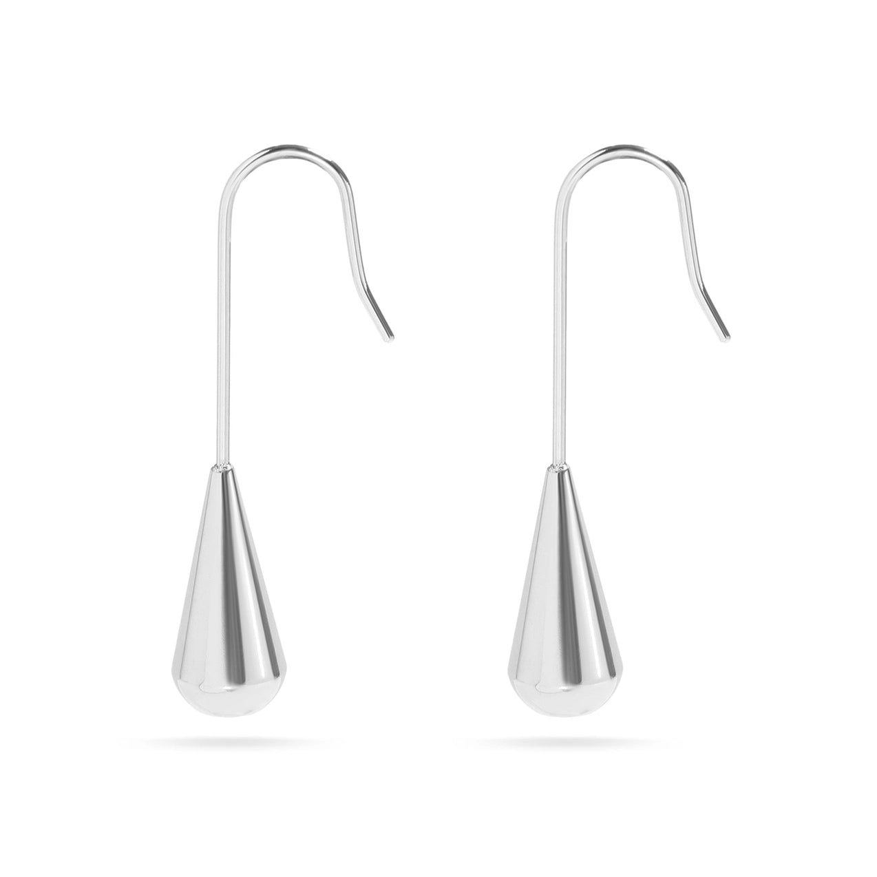 18K Gold Pvd Stainless Steel Drop Earrings - Silver
